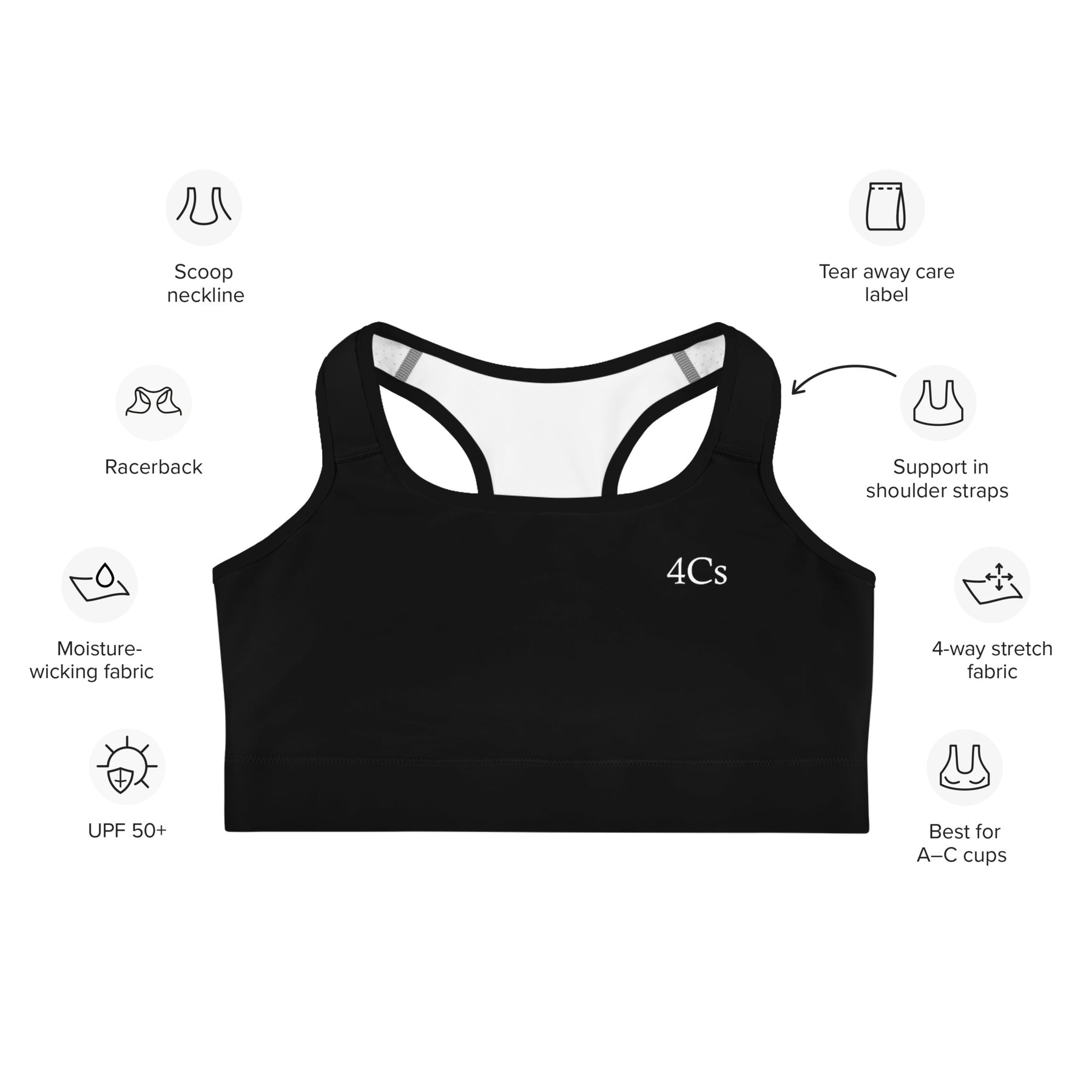 Brassière sport 4C's 4Cs femme woman yoga fitness  bra