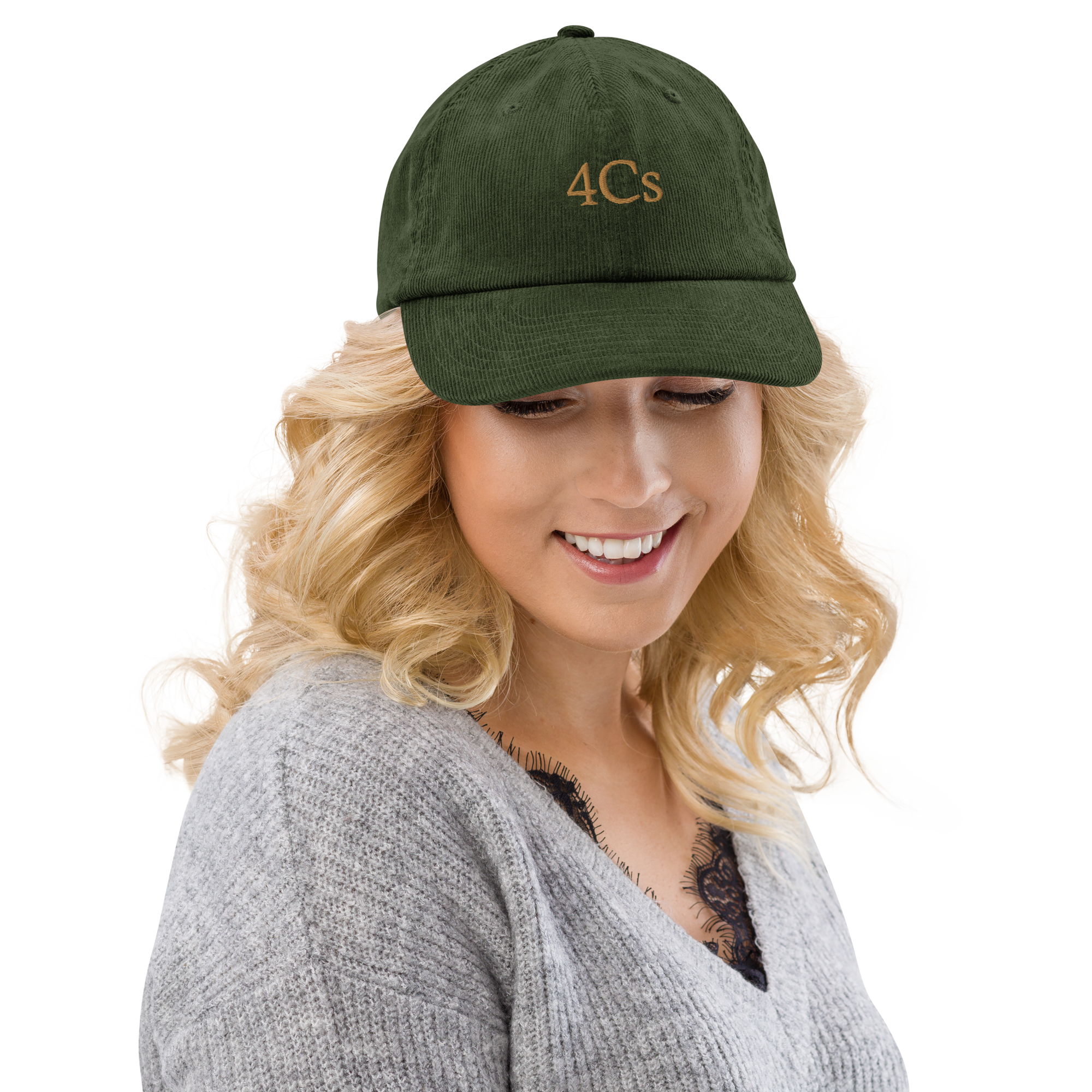 Casquette en velours côtelé