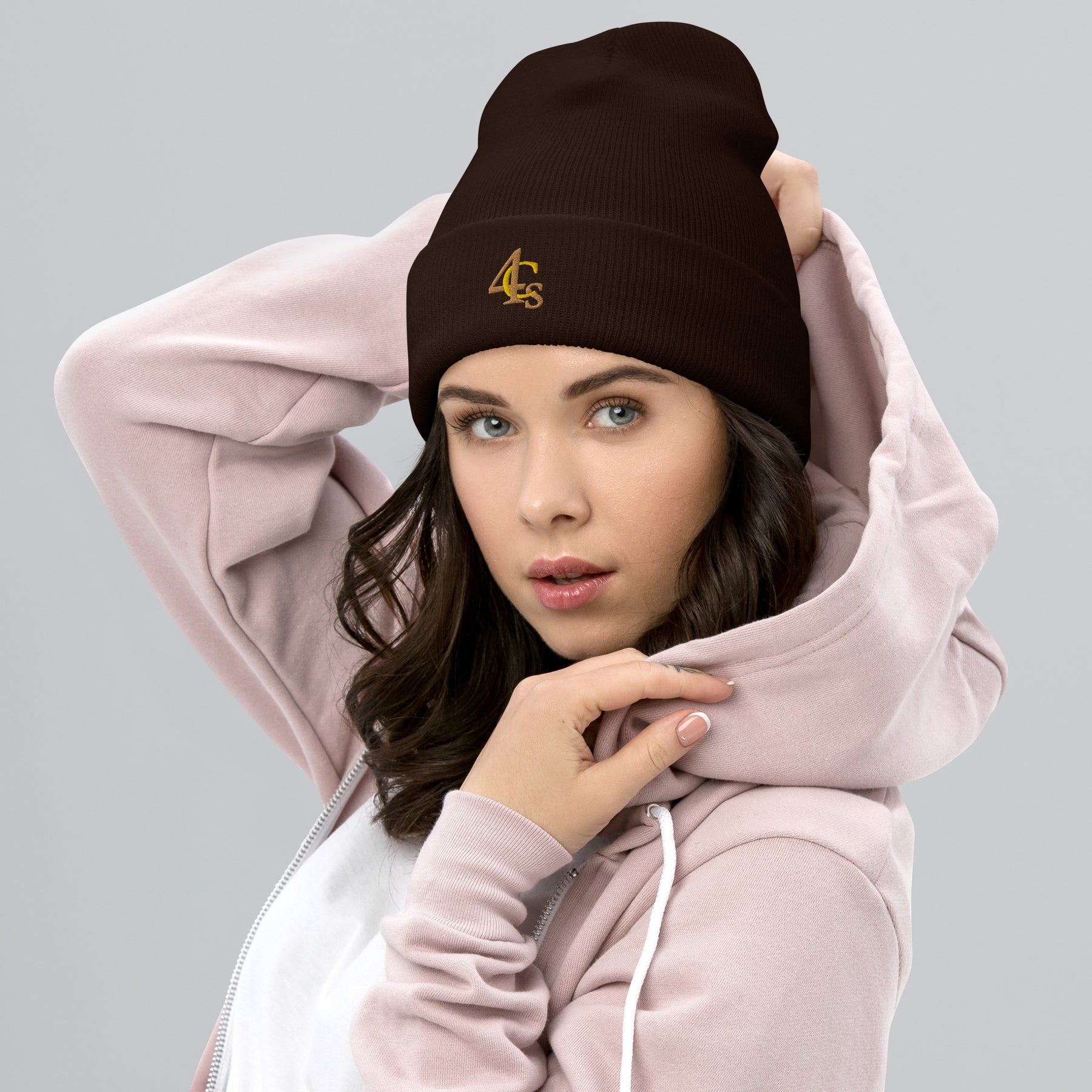 Bonnet à manchettes 4C’s 4Cs marron beanie brown