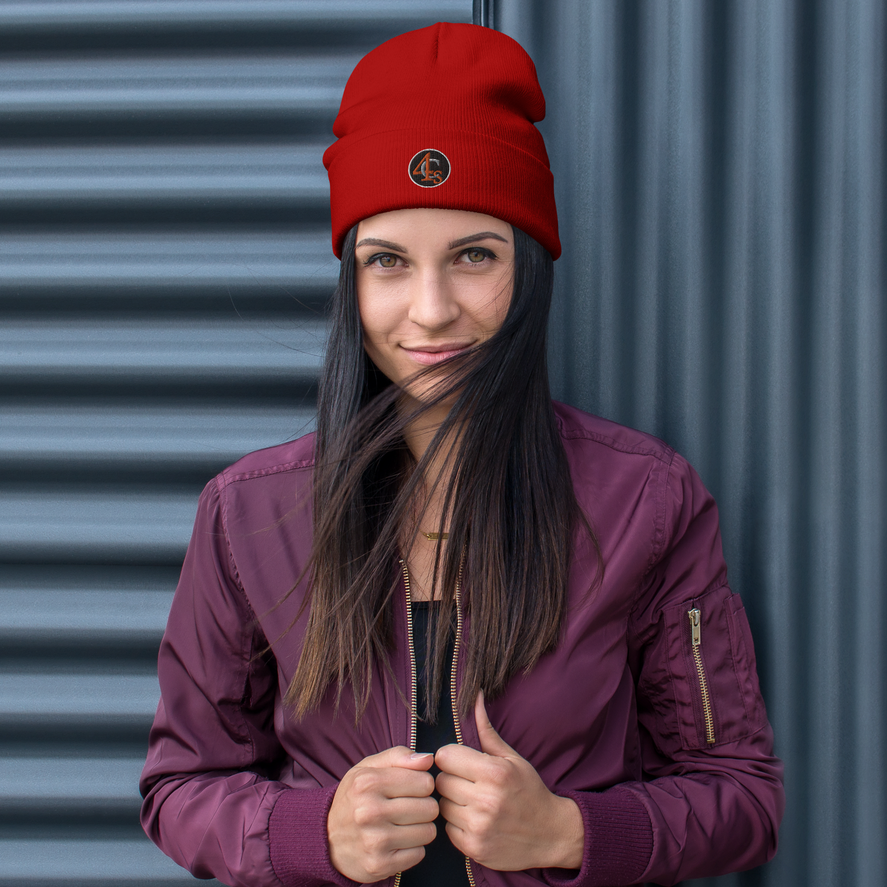 Bonnet brodé 4C’s rouge 4Cs red beanie