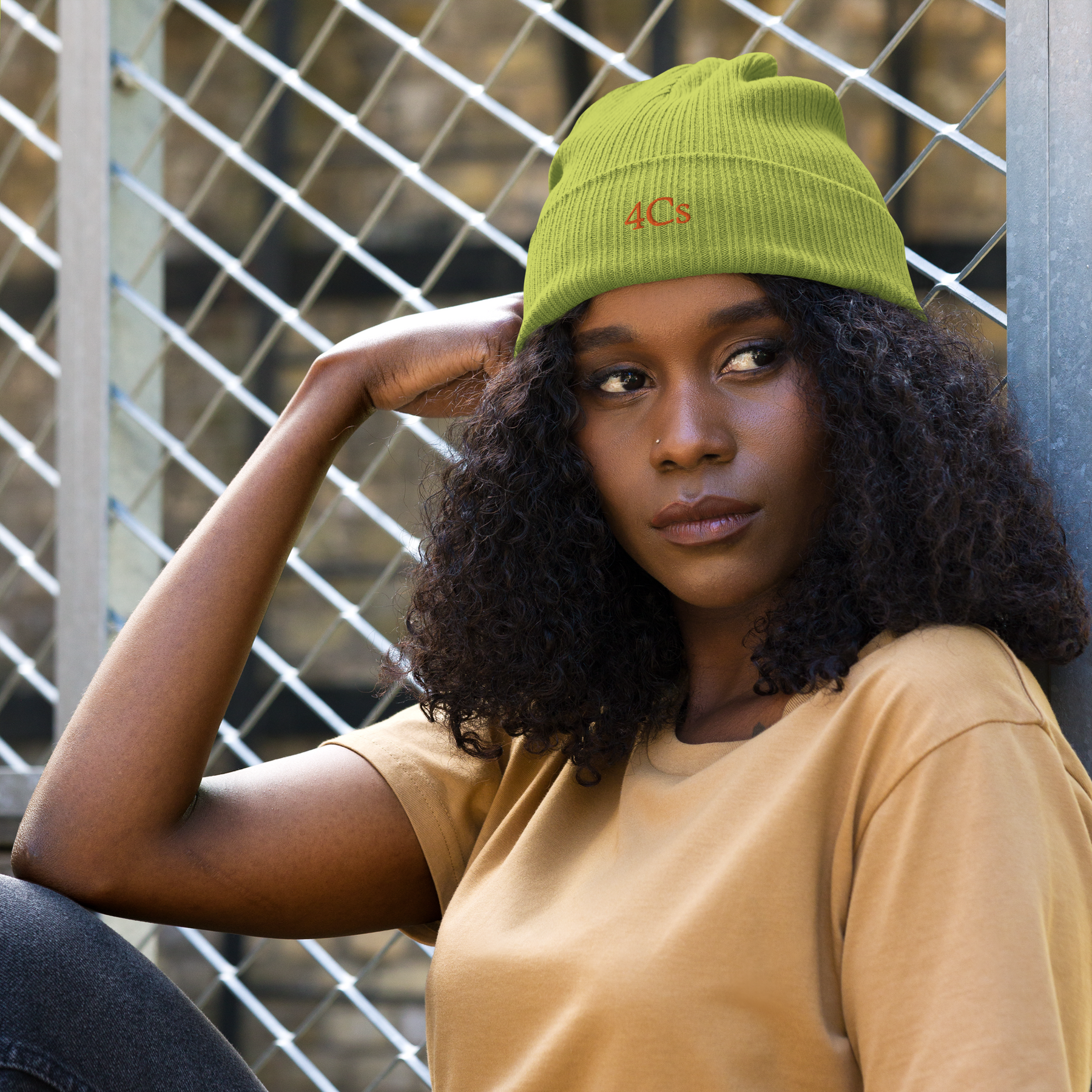 Bonnet brodé 4C’s vert 4Cs green beanie