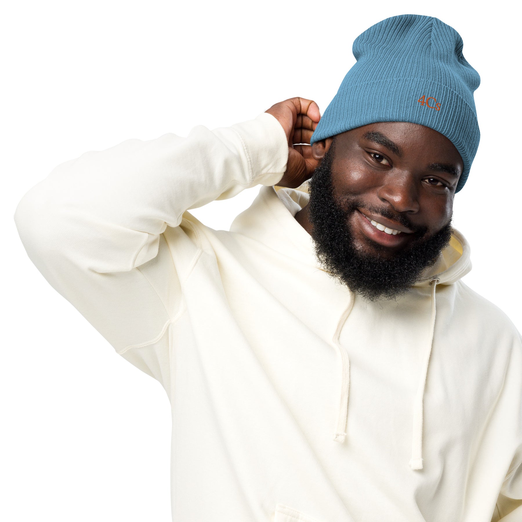 Bonnet brodé 4C’s bleu 4Cs blue beanie