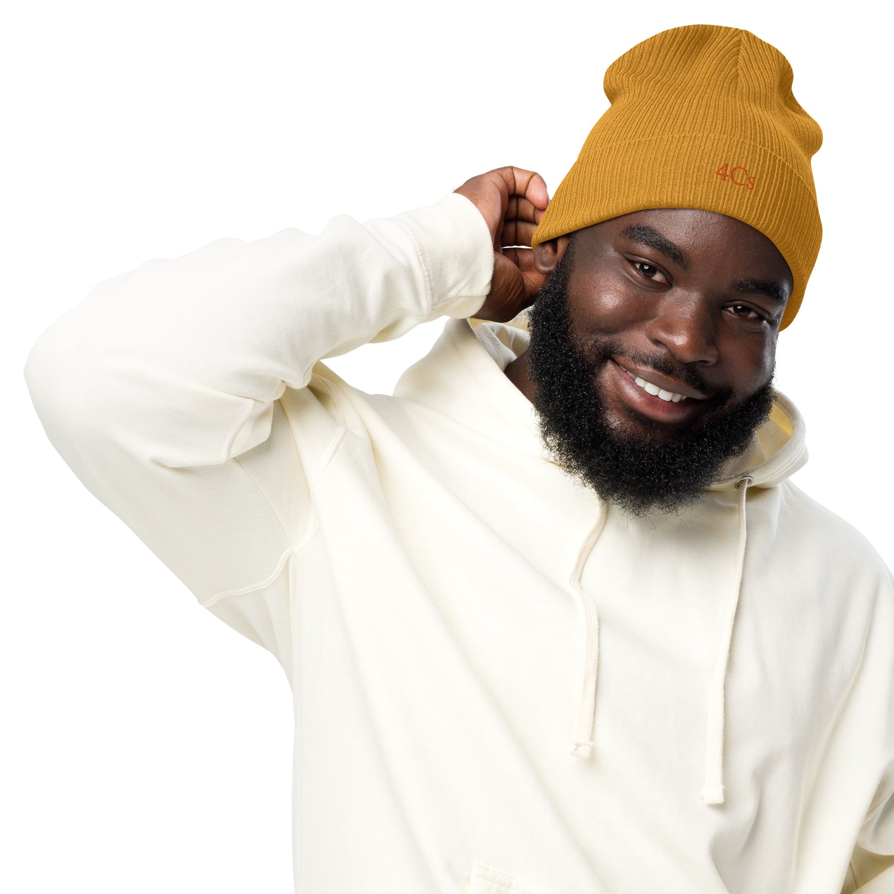 Bonnet brodé 4C’s moutarde 4Cs mustard beanie