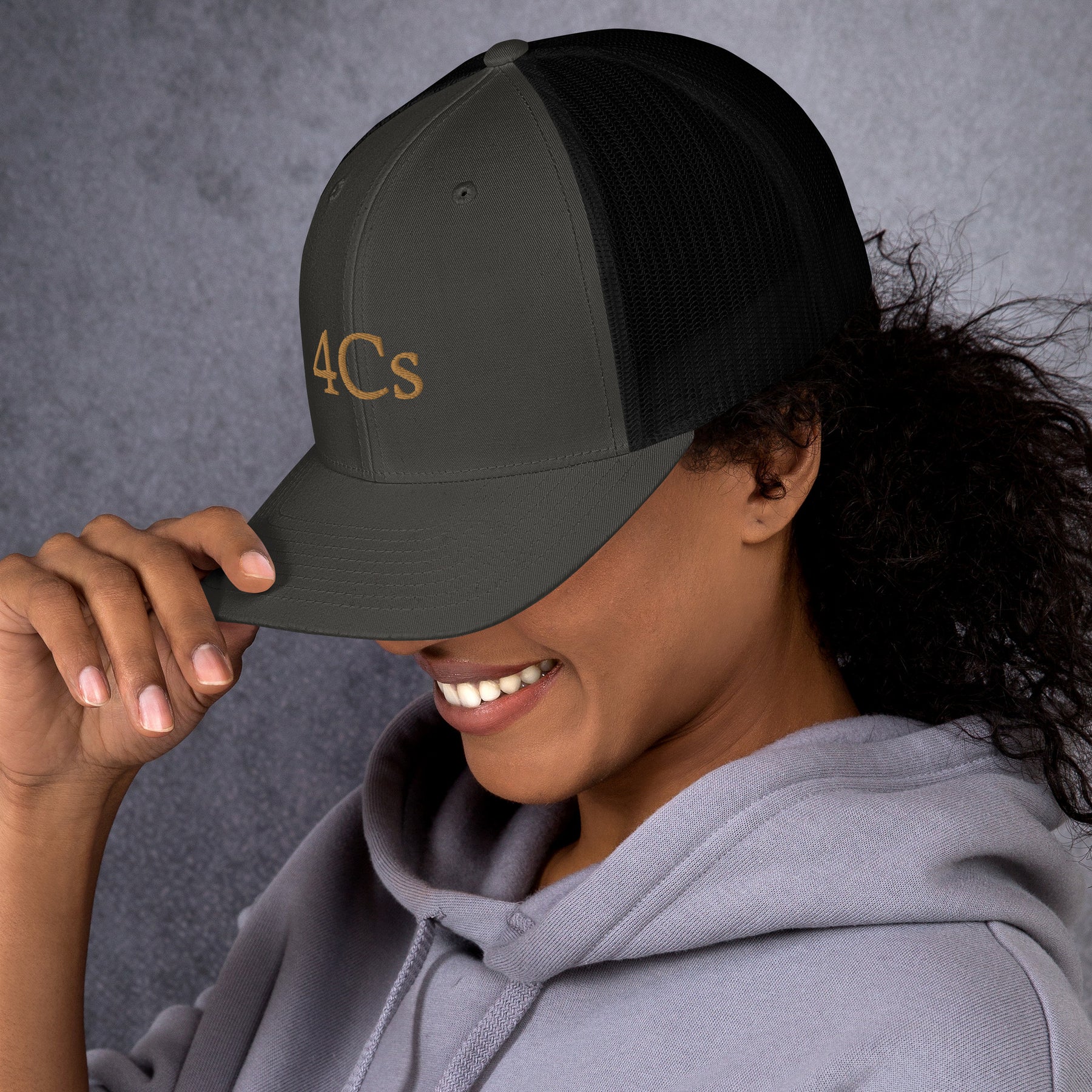 casquette 4C’s 4Cs hat trucker noir black gris charcoal