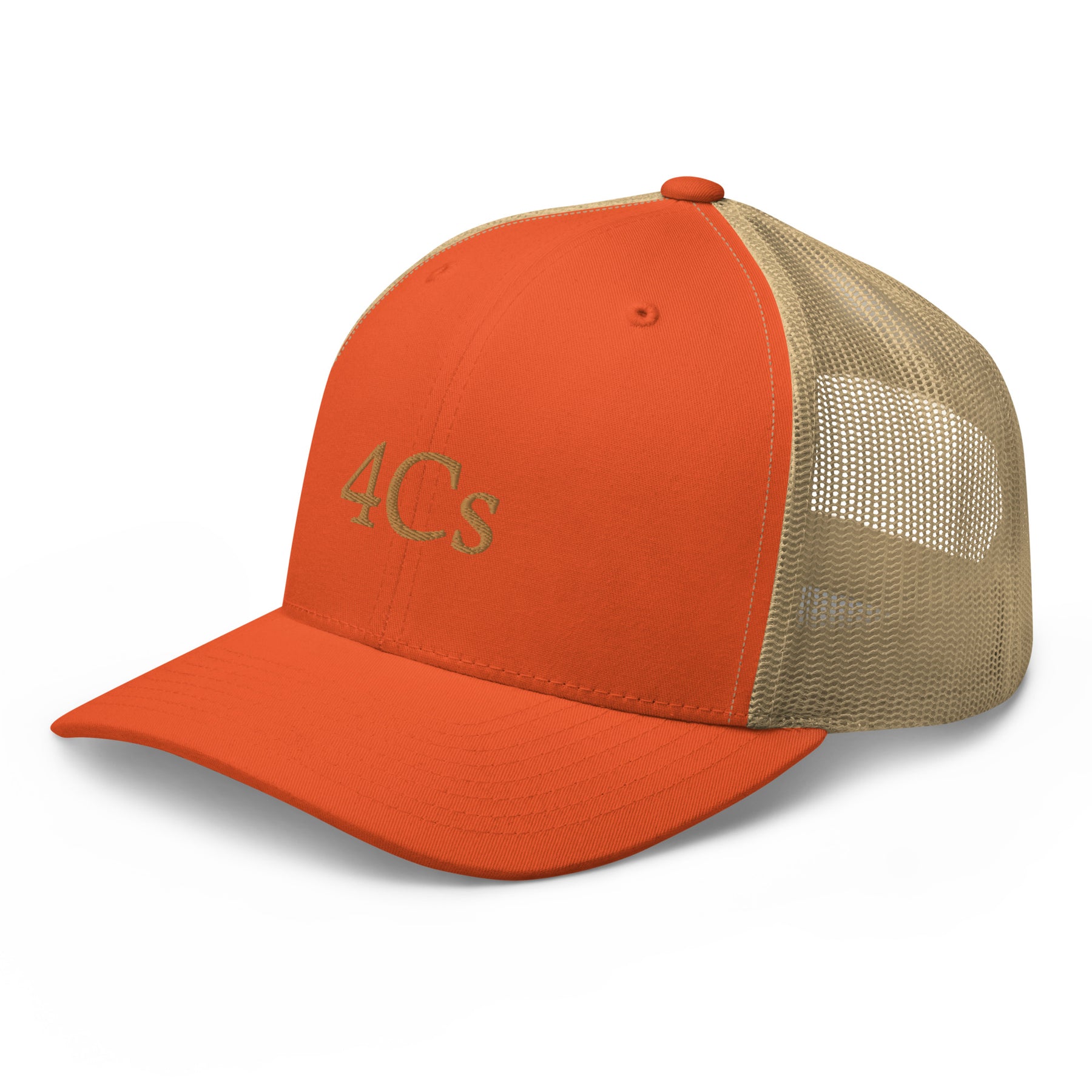 casquette 4C’s 4Cs hat trucker khaki orange