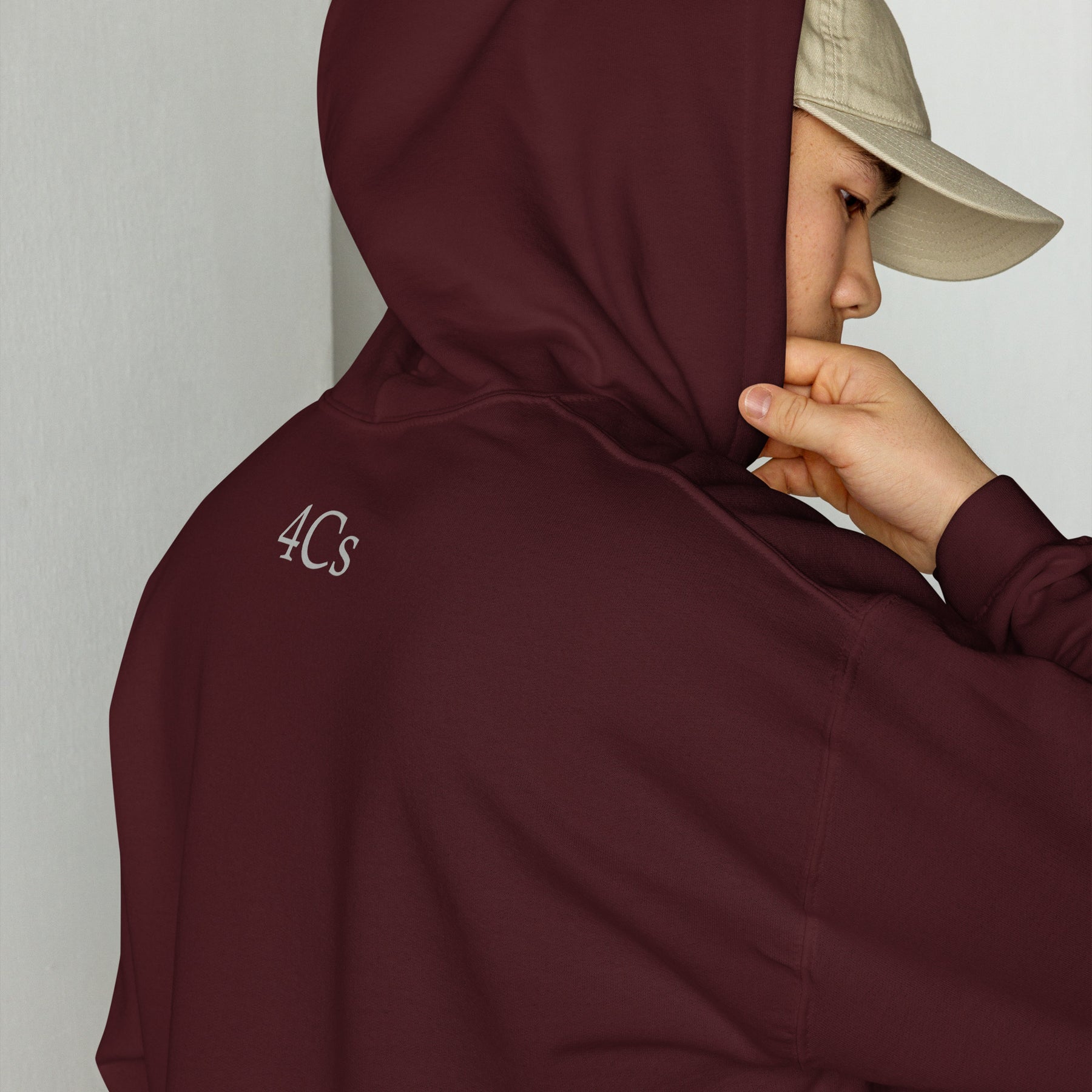 Sweat à capuche hoodie 4C’s bordeaux maroon 4Cs