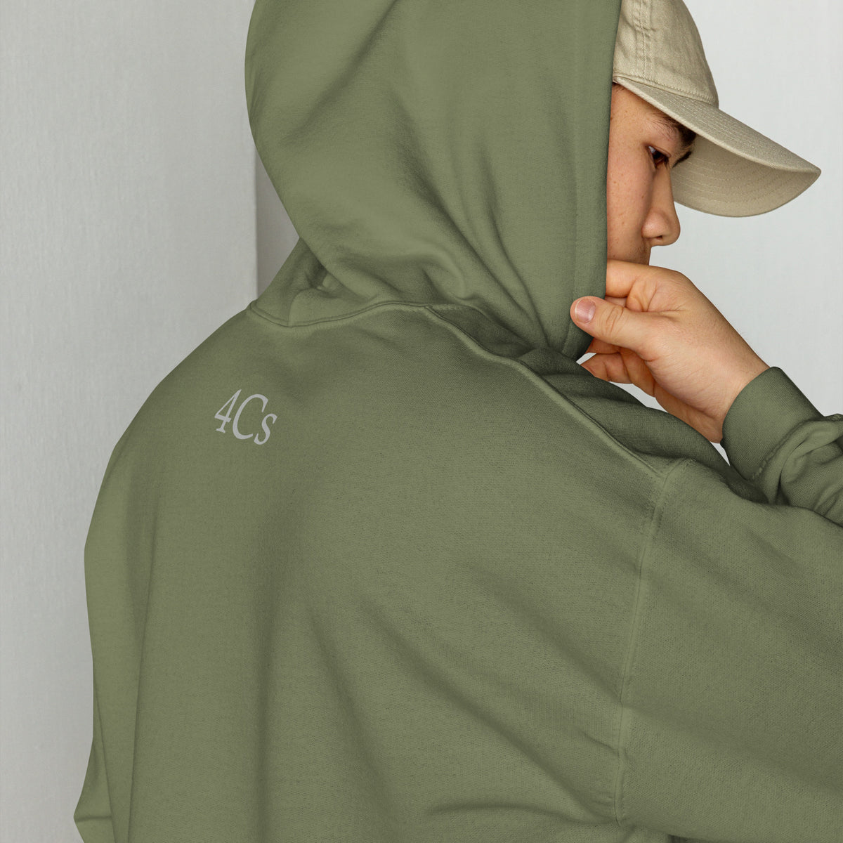 Sweat à capuche hoodie 4C’s vert khaki military green 4Cs