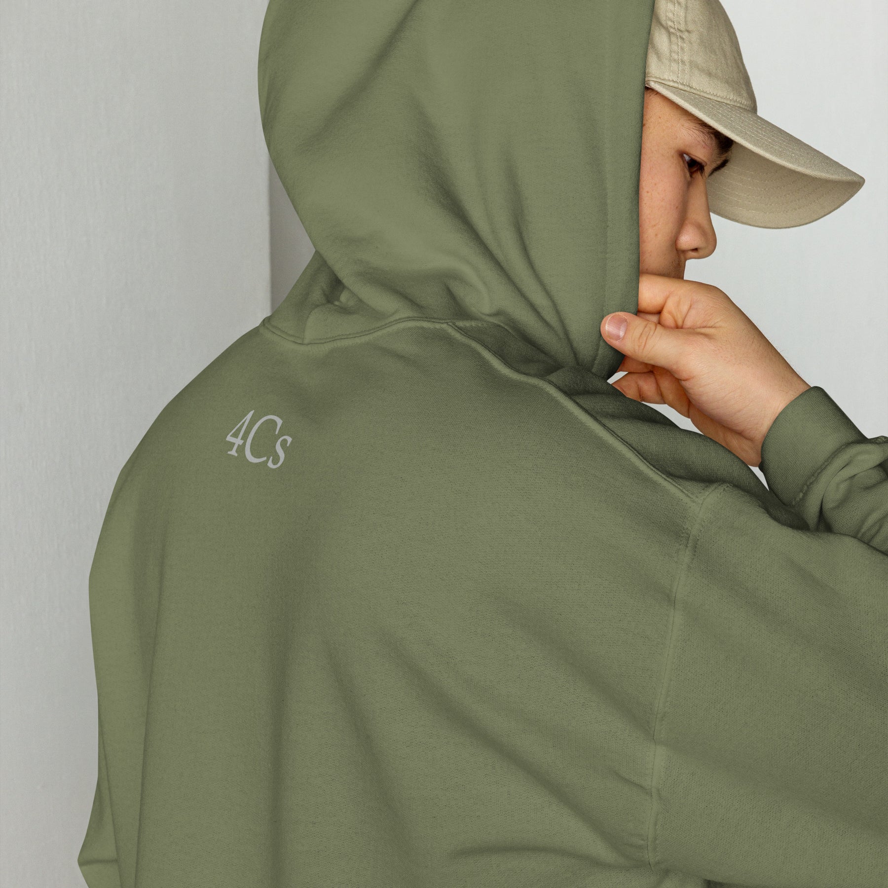 Sweat à capuche hoodie 4C’s vert khaki military green 4Cs